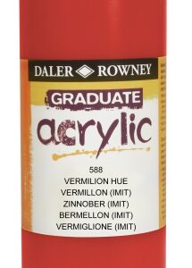 daler rowney graduate pintura acrilica botella de plastico 500ml color bermellon