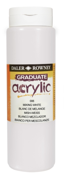 daler rowney graduate pintura acrilica botella de plastico 500ml color blanco de mezcla