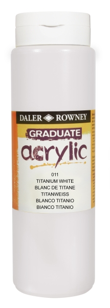 daler rowney graduate pintura acrilica botella de plastico 500ml color blanco titanio