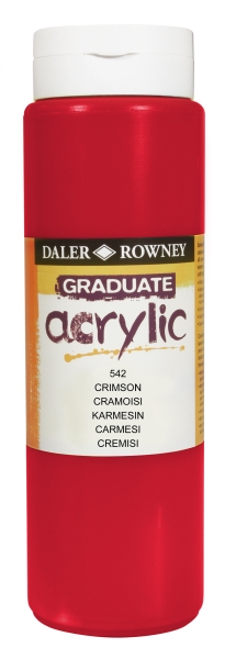 daler rowney graduate pintura acrilica botella de plastico 500ml color carmesi