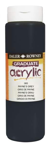 daler rowney graduate pintura acrilica botella de plastico 500ml color gris de payne
