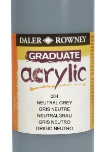 daler rowney graduate pintura acrilica botella de plastico 500ml color gris neutro