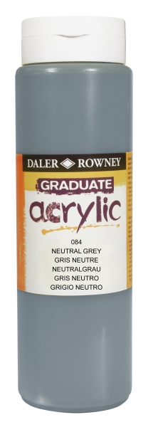daler rowney graduate pintura acrilica botella de plastico 500ml color gris neutro