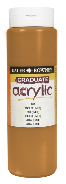 daler rowney graduate pintura acrilica botella de plastico 500ml color imitacion oro