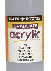daler rowney graduate pintura acrilica botella de plastico 500ml color imitacion plata