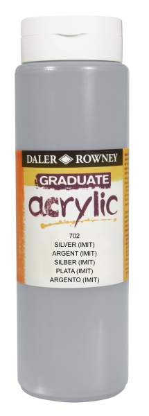 daler rowney graduate pintura acrilica botella de plastico 500ml color imitacion plata