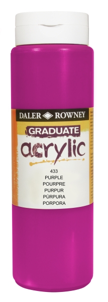 daler rowney graduate pintura acrilica botella de plastico 500ml color lila