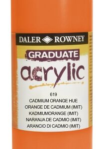 daler rowney graduate pintura acrilica botella de plastico 500ml color naranja de cadmio