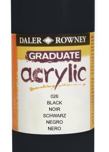 daler rowney graduate pintura acrilica botella de plastico 500ml color negro