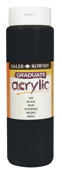 daler rowney graduate pintura acrilica botella de plastico 500ml color negro