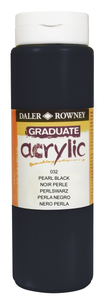 daler rowney graduate pintura acrilica botella de plastico 500ml color negro perla