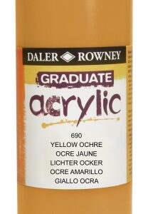 daler rowney graduate pintura acrilica botella de plastico 500ml color ocre amarillo