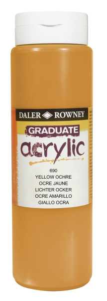 daler rowney graduate pintura acrilica botella de plastico 500ml color ocre amarillo