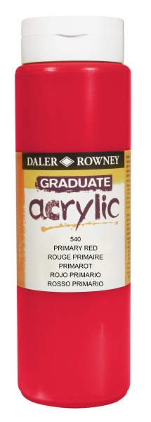 daler rowney graduate pintura acrilica botella de plastico 500ml color rojo primario