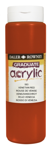 daler rowney graduate pintura acrilica botella de plastico 500ml color rojo veneciano