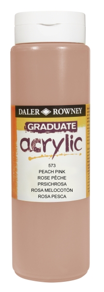 daler rowney graduate pintura acrilica botella de plastico 500ml color rosa melocoton