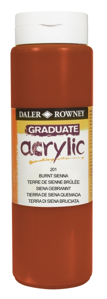 daler rowney graduate pintura acrilica botella de plastico 500ml color siena quemada
