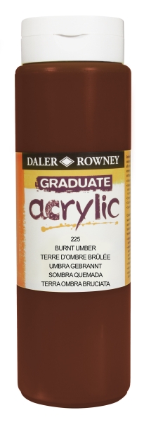 daler rowney graduate pintura acrilica botella de plastico 500ml color sombra tostada
