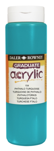 daler rowney graduate pintura acrilica botella de plastico 500ml color turquesa ftalo