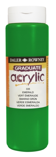daler rowney graduate pintura acrilica botella de plastico 500ml color verde esmeralda