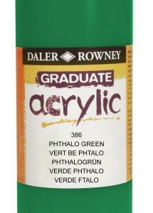 daler rowney graduate pintura acrilica botella de plastico 500ml color verde ftalo