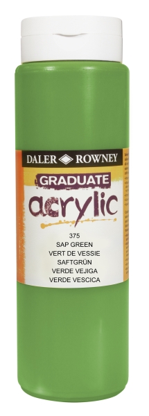 daler rowney graduate pintura acrilica botella de plastico 500ml color verde vejiga