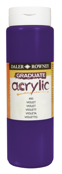 daler rowney graduate pintura acrilica botella de plastico 500ml color violeta