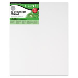 daler rowney simply bastidor entelado 3d 40x50cm imprimacion triple grano medio 100% algodon sin acido 250g color blanco