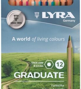 lyra graduate pack de 12 lapices de colores hexagonal color negro
