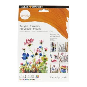 daler rowney simply activity pack de 25 piezas pintura acrilica tematica flores colores surtidos