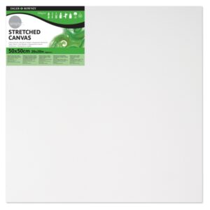 daler rowney simply bastidor entelado 50x50cm imprimacion triple grano medio 100% algodon sin acido 250g color blanco