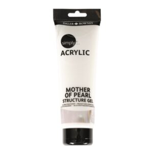 daler rowney simply mother of pearl gel acrilico efecto nacarado tubo de plastico 250ml color blanco
