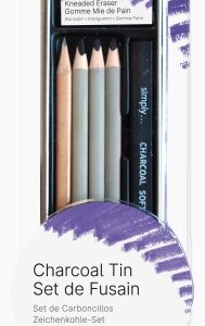 daler rowney simply pack de 8 lapices para esbozo y carboncillos bote metalico color negro