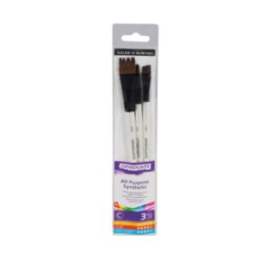 daler rowney graduate pack de 3 pinceles multitecnica pelo sintetico mango corto