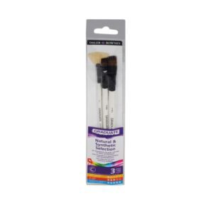 daler rowney graduate pack de 3 pinceles multitecnica pelo de cerda y pelo sintetico mango corto