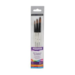 daler rowney graduate pack de 3 pinceles multitecnica pelo sintetico mango corto