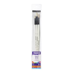 daler rowney graduate pack de 3 pinceles para oleo pelo de cerda natural mango largo