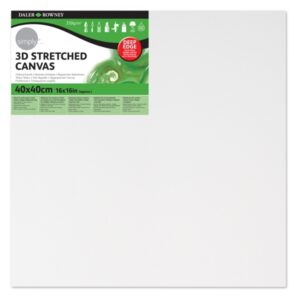daler rowney simply bastidor entelado 3d 40x40cm imprimacion triple grano medio 100% algodon sin acido 250g color blanco
