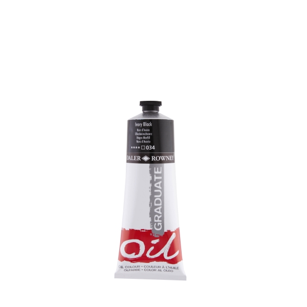daler rowney graduate pintura al oleo tubo de aluminio 220ml color negro marfil