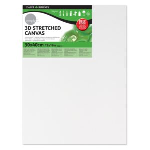 daler rowney simply bastidor entelado 3d 30x40cm imprimacion triple grano medio 100% algodon sin acido 250g color blanco