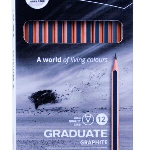 lyra graduate pack de 12 lapices de grafito graduaciones surtidas color negro