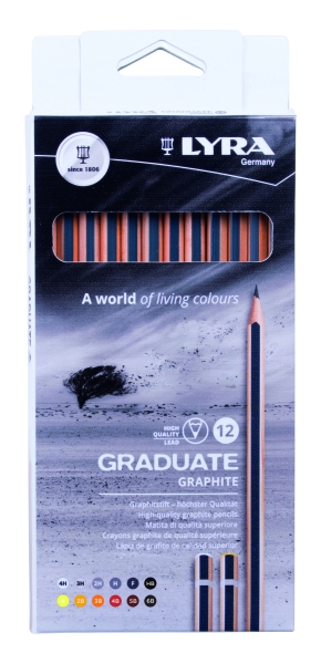 lyra graduate pack de 12 lapices de grafito graduaciones surtidas color negro