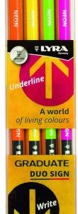 lyra duo pencils pack de 4 lapices de punta doble redondo bolsa de plastico colores surtidos