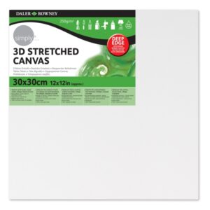 daler rowney simply bastidor entelado 3d 30x30cm imprimacion triple grano medio 100% algodon sin acido 250g color blanco