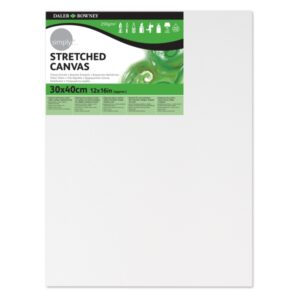 daler rowney simply bastidor entelado 30x40cm imprimacion triple grano medio 100% algodon sin acido 250g color blanco
