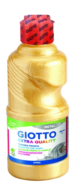 giotto extra quality metal tempera 250ml lispa para el uso botella bio pet color oro