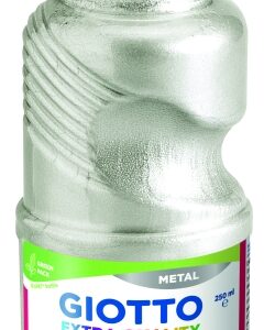 giotto extra quality metal tempera 250ml lispa para el uso botella bio pet color plata