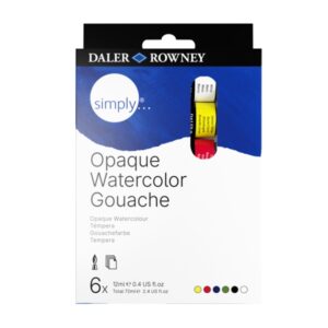 daler rowney simply pack de 6 tubos de temperas gouache 18ml colores surtidos