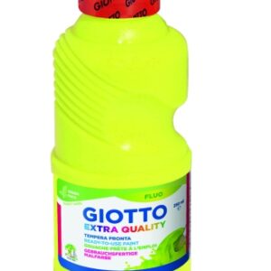 giotto extra quality fluo tempera 250ml lispa para el uso botella bio pet color amarillo fluorescente