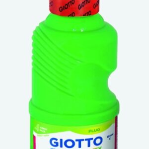 giotto extra quality fluo tempera 250ml lispa para el uso botella bio pet color verde fluorescente
